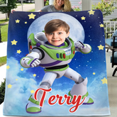 Personalized Space Ranger Blanket | Custom Photo & Name | Unique Kids & Teens Gift